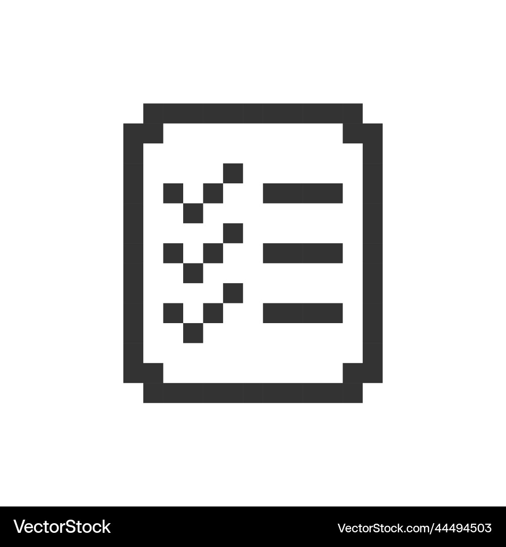 Shopping list pixelated ui icon Shopping list pixelated ui icon vector image