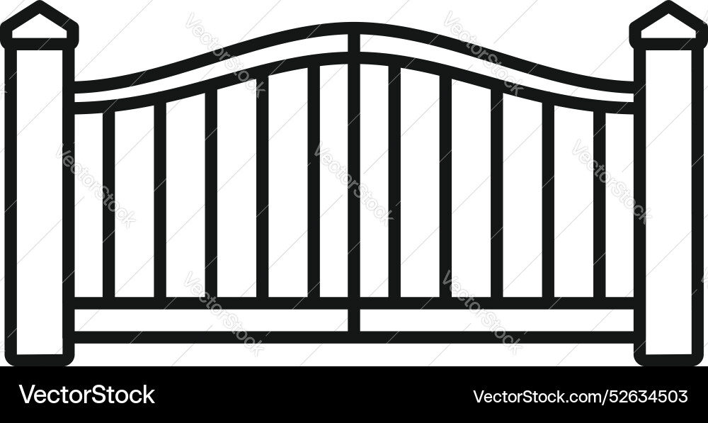 Simple line icon of an automatic gate closing Simple line icon of an automatic gate closing vector image
