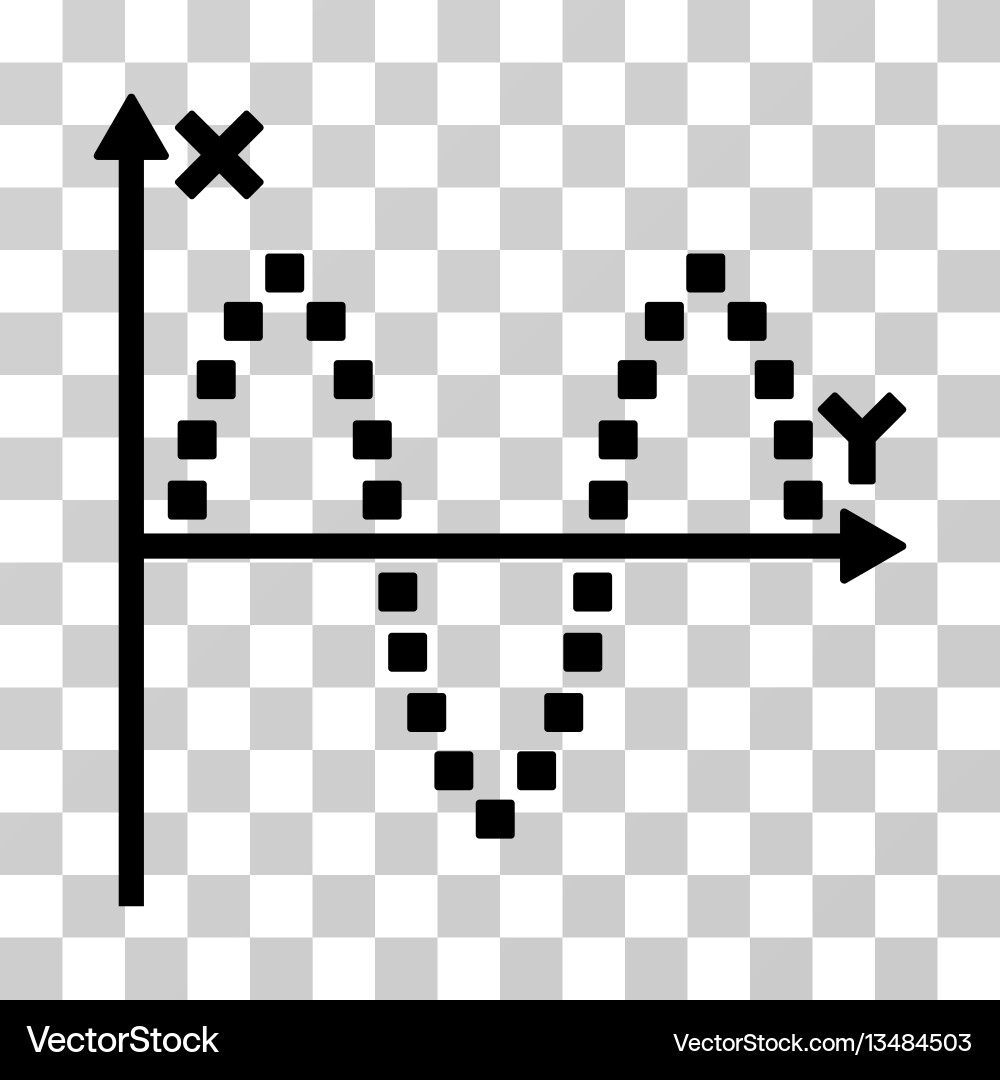 Sinusoid plot icon Sinusoid plot icon vector image