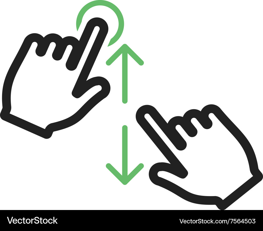 Tap and scroll Vector Image