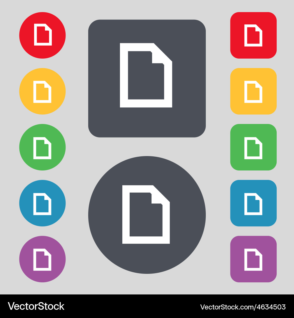 Text file document icon sign a set of 12 colored vector image