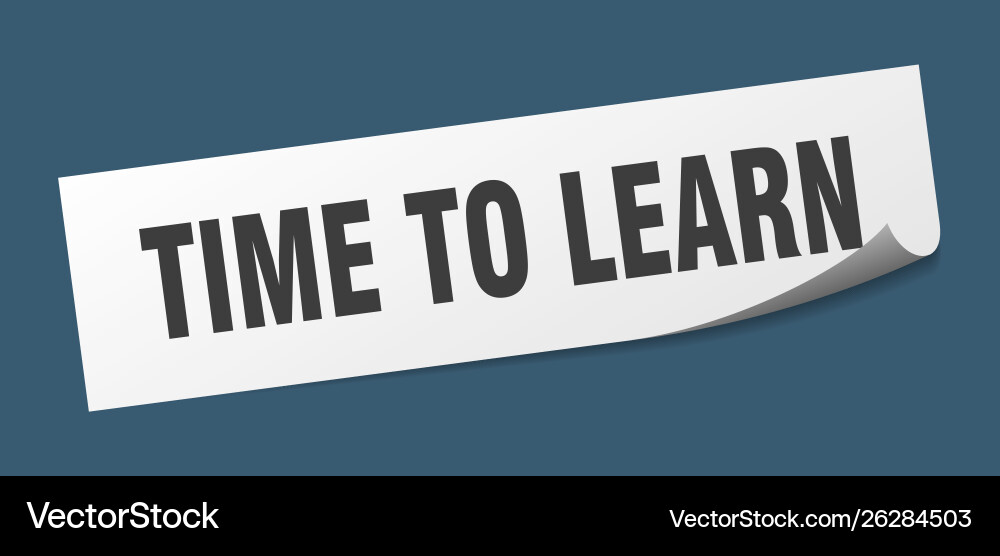 Time to learn sticker square vector image