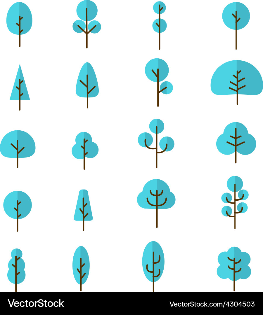 Tree collection 4 Vector Image
