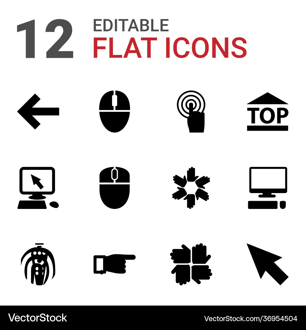 12 click icons vector image