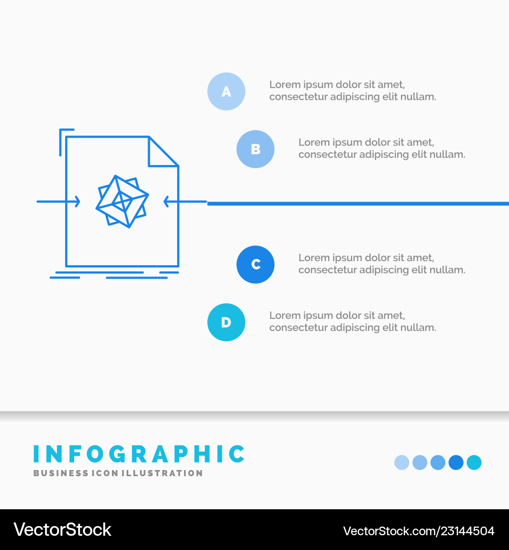 3d document file object processing infographics 3d document file object processing infographics Vector Image