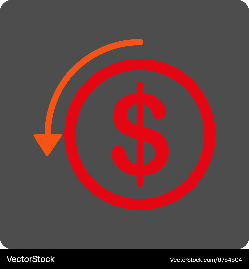 Chargeback rounded square button Vector Image