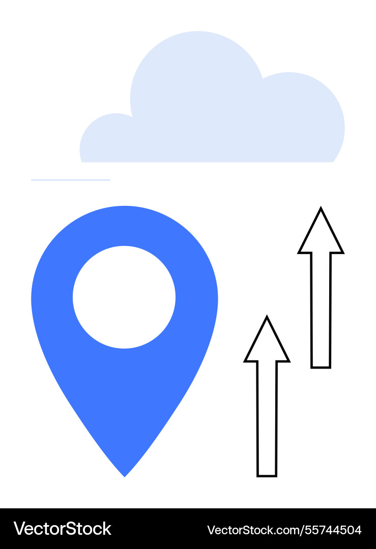 Cloud computing concept with location marker Vector Image