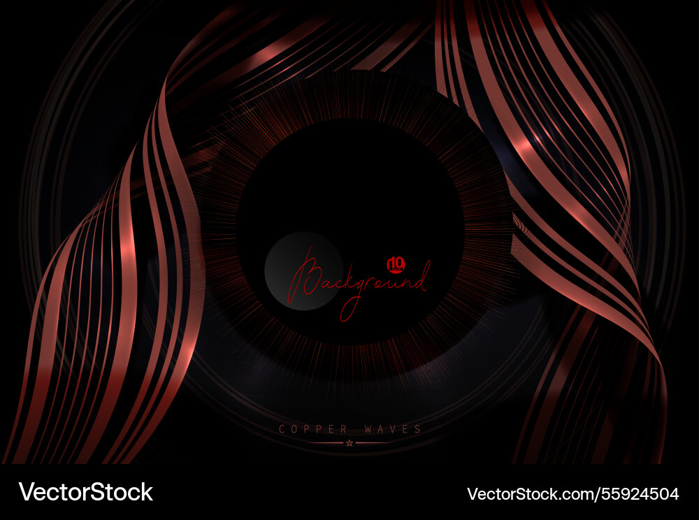 Composition with an abstract round frame and wavy Composition with an abstract round frame and wavy vector image