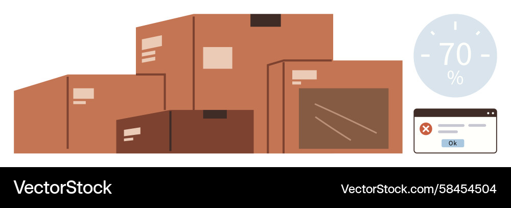 Delivery Error Stacked Boxes Vector Image