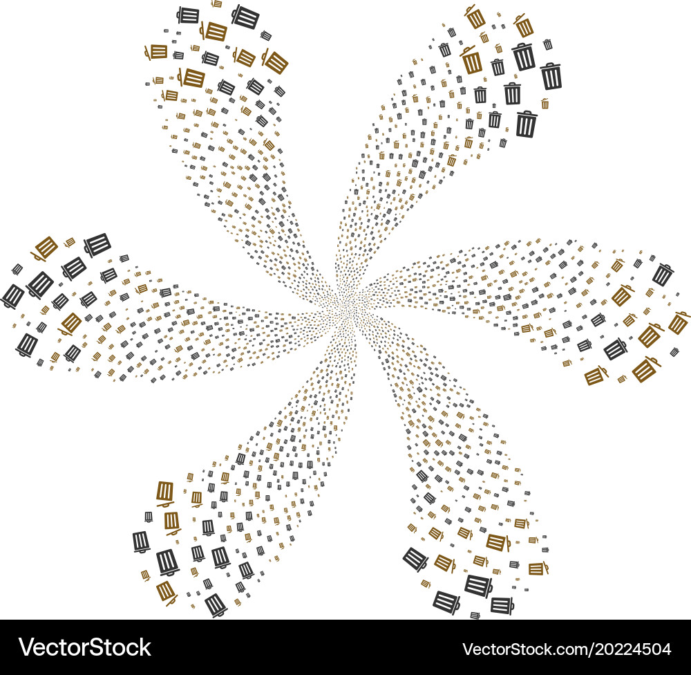 Dustbin curl flower cluster vector image
