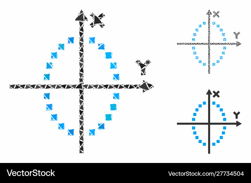 Ellipse plot composition icon tuberous elements Vector Image