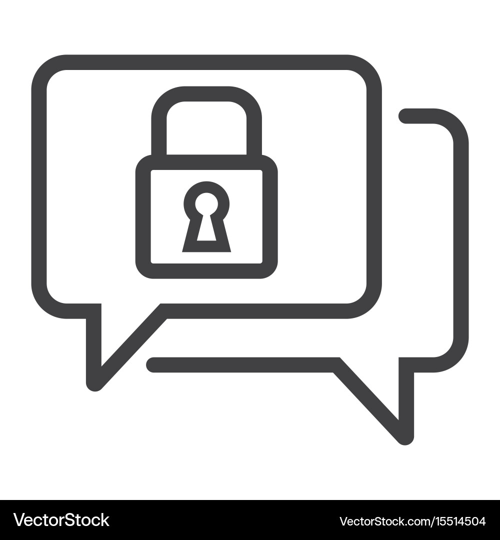 Encrypted messaging line icon security vector image