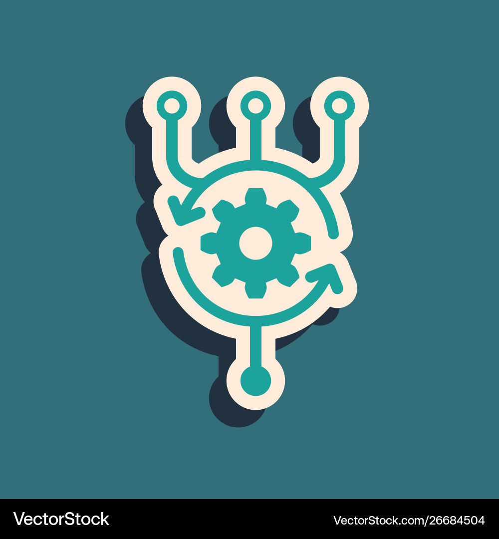 Green algorithm icon isolated on blue background Green algorithm icon isolated on blue background vector image