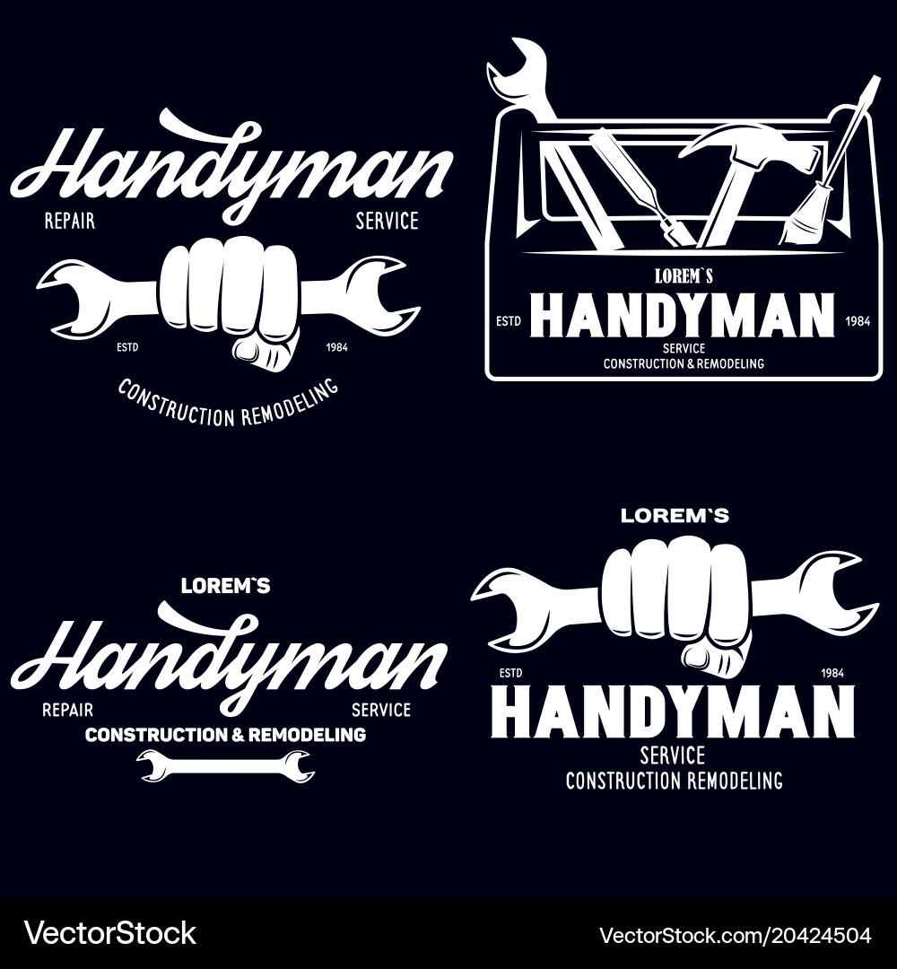Handyman Tools & Service Labels vector image