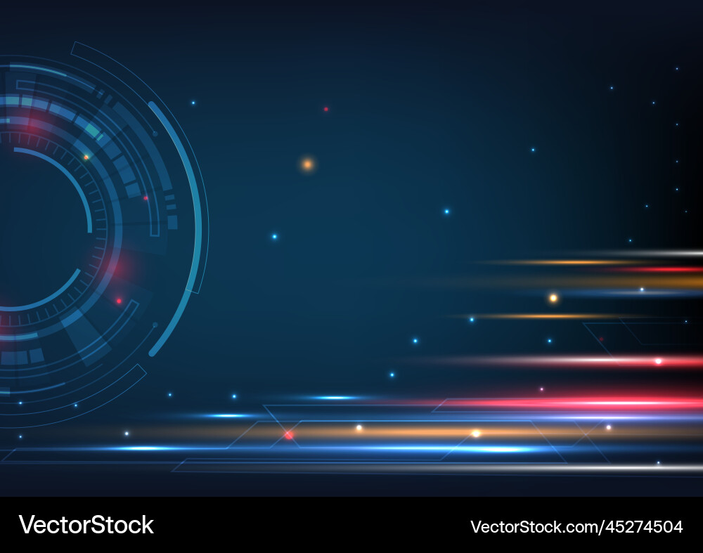 High Speed Motion Lines - Tech Background vector image