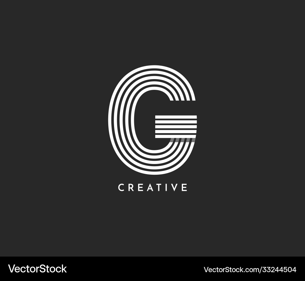 Letter g line logo Letter g line logo vector image