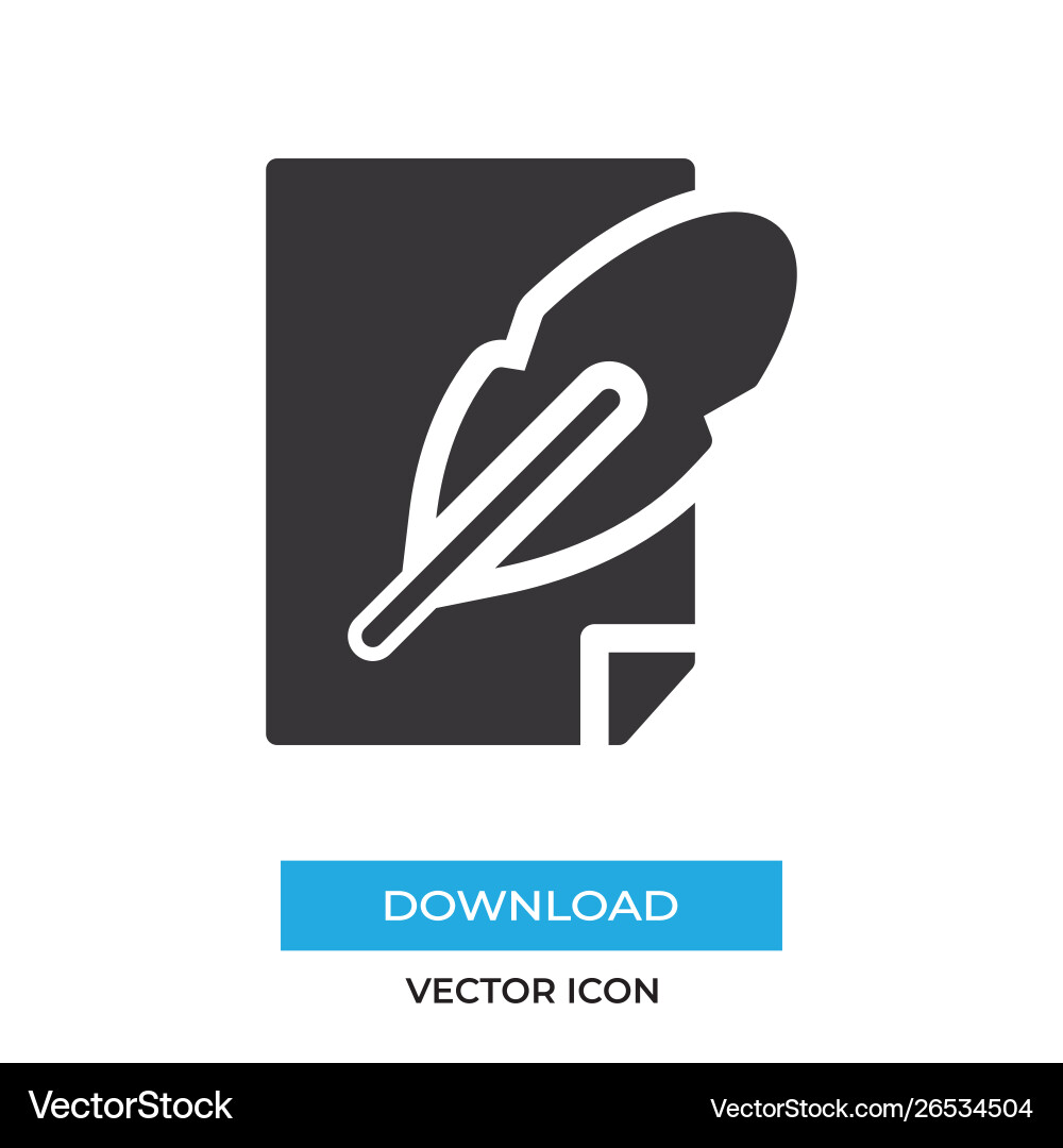 Paper feather icon simple sign for web site Paper feather icon simple sign for web site Vector Image