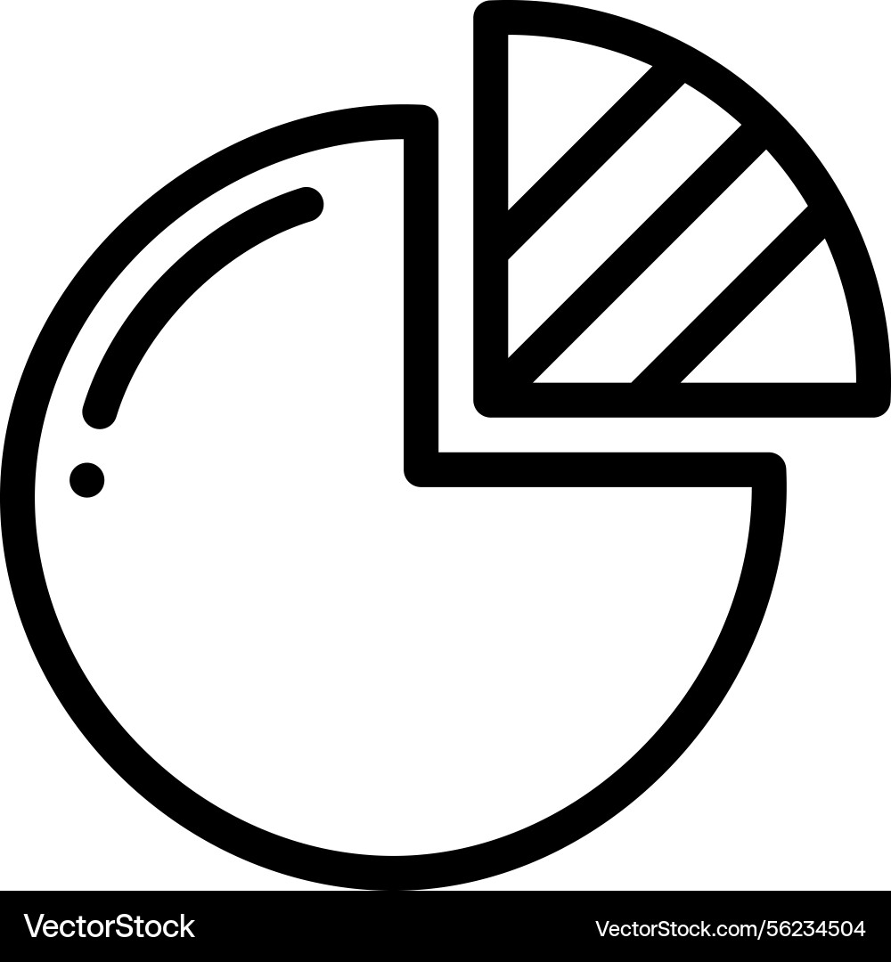 Pie chart icon thin linear style design isolated Pie chart icon thin linear style design isolated vector image