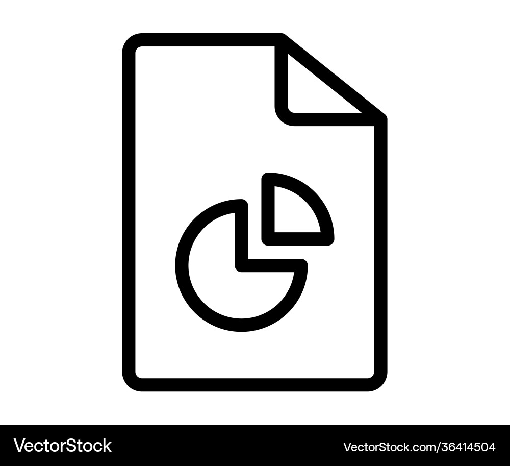 Pie chart report document single isolated icon Vector Image