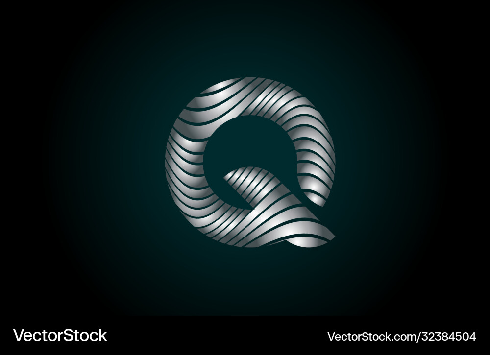 Q silber grau Alphabet Buchstaben Logo-Ikone Q silber grau Alphabet Buchstaben Logo-Ikone vektorbild