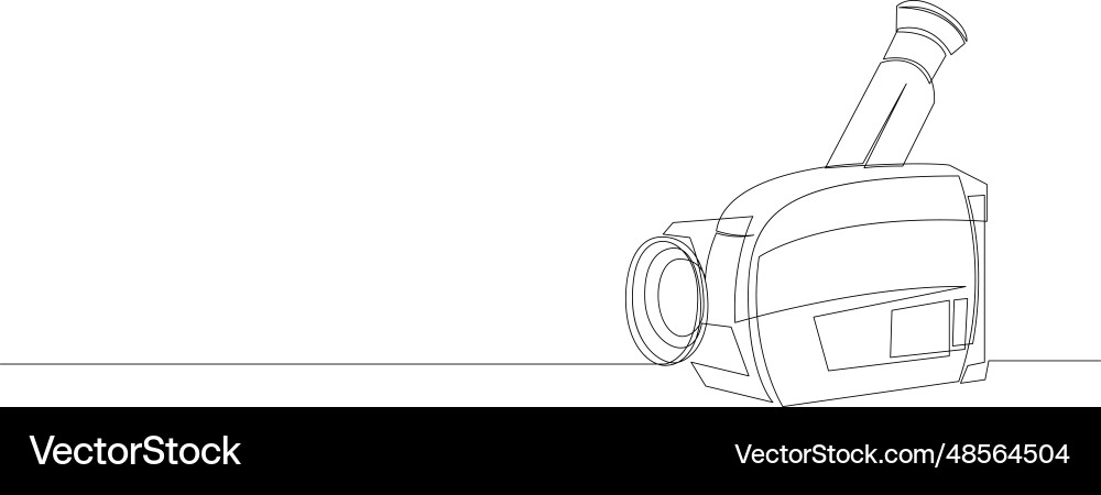 Retro camcorder one continuous line drawing Retro camcorder one continuous line drawing vector image