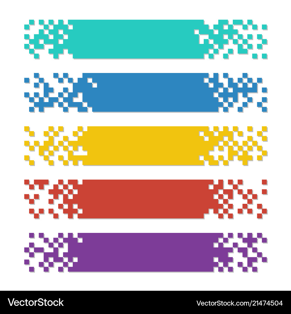 Set color abstract pixel web banners Set color abstract pixel web banners vector image