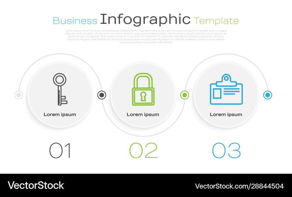 Set line key lock and identification badge Vector Image