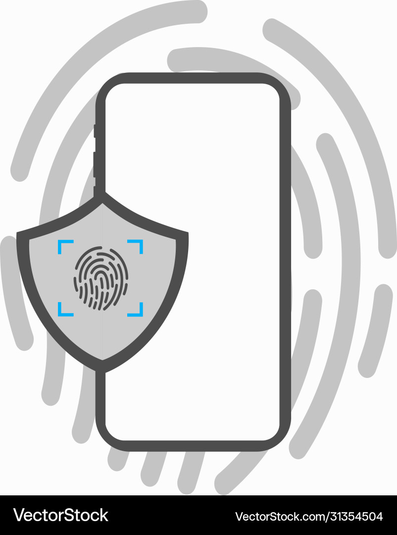 Smartphone data security - fingerprint lock Smartphone data security - fingerprint lock vector image