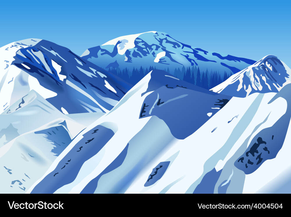 Snowy Mountain Landscape Royalty Free Vector Image
