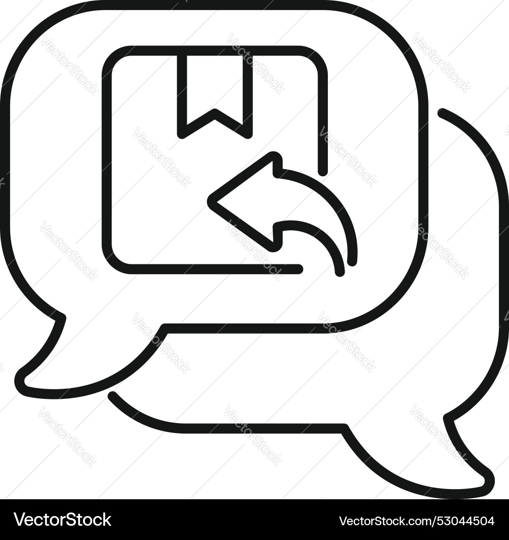 Speech bubbles showing return of parcel icon Speech bubbles showing return of parcel icon vector image