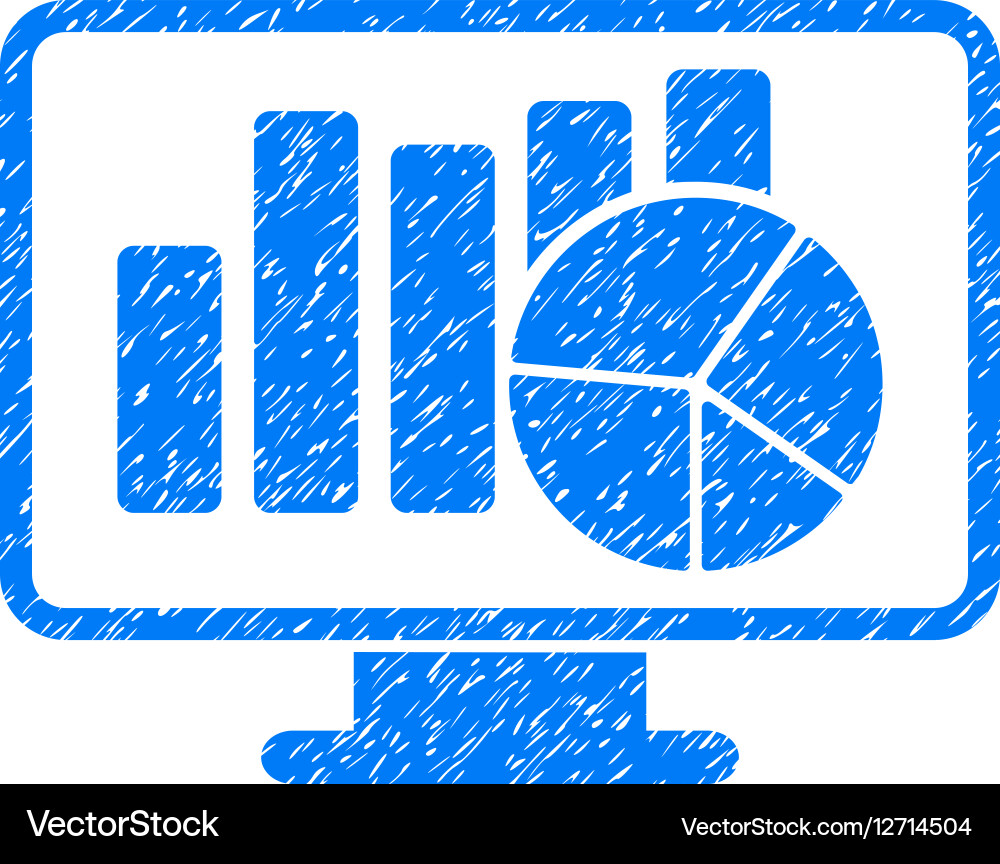 Statistics monitoring grainy texture icon Vector Image