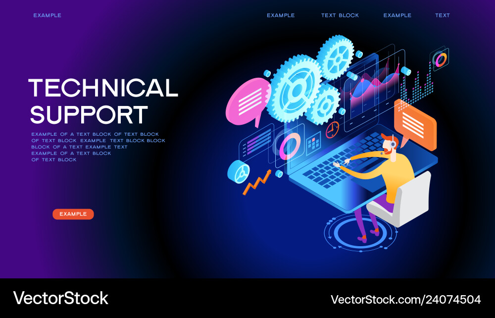 Technical support concept for web banner Technical support concept for web banner vector image
