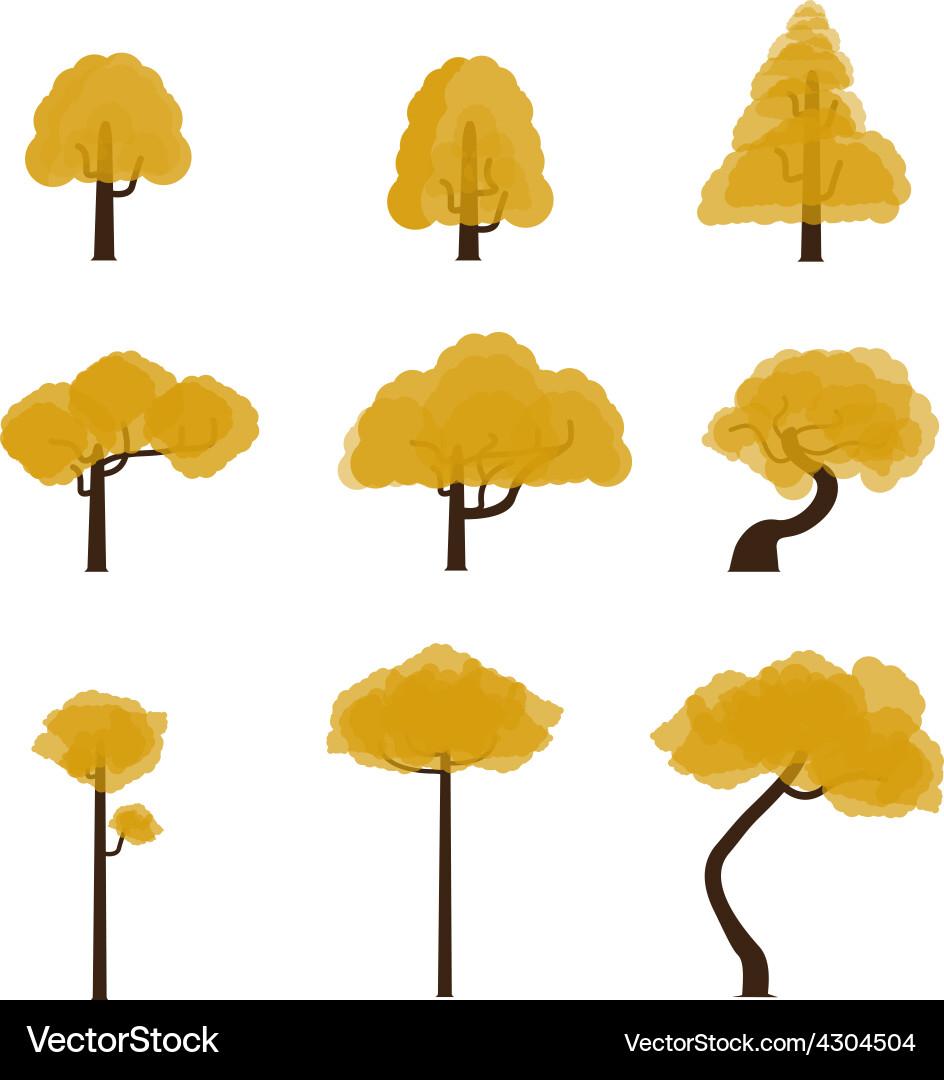 Tree collection 6 Vector Image