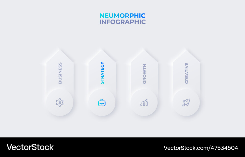 Vertical arrows elements with circles neumorphic Vertical arrows elements with circles neumorphic vector image
