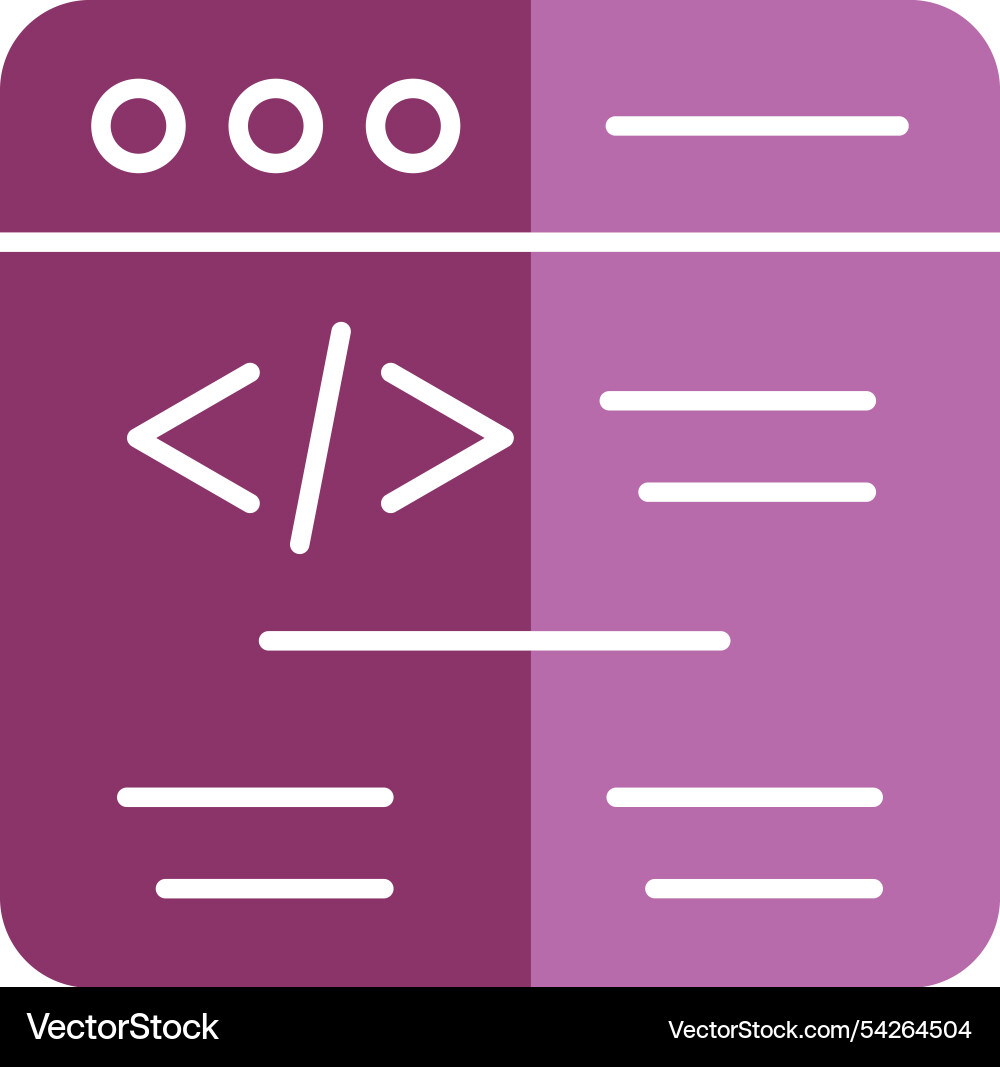 Web coding glyph two colour icon vector image