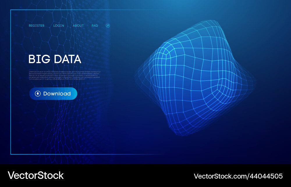 Big data cloud technology background blockchain vector image