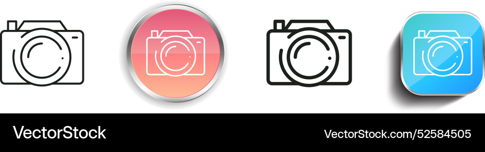 Camera icon thin linear regular and button style Vector Image