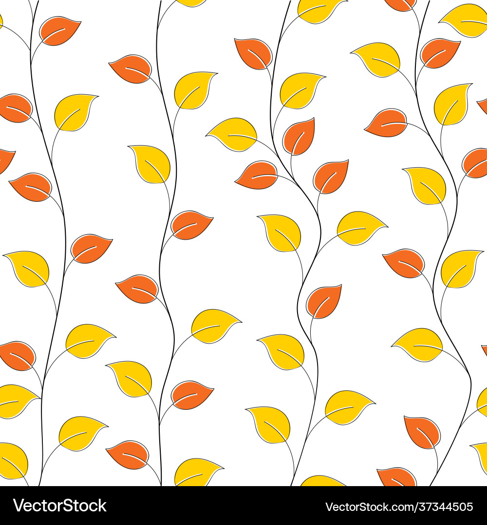 Deciduous seamless pattern for textures textiles Vector Image