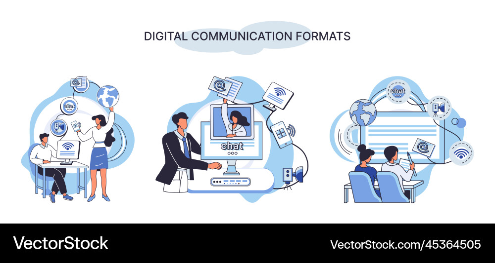 Digital communication formats metaphor content Vector Image