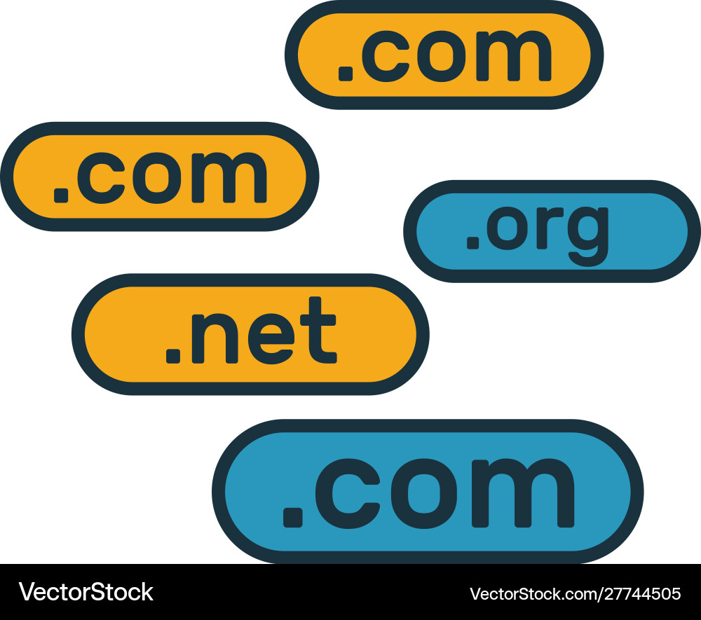 Domain-Symbol einfaches Element aus Web-Hosting-Symbolen vektorbild