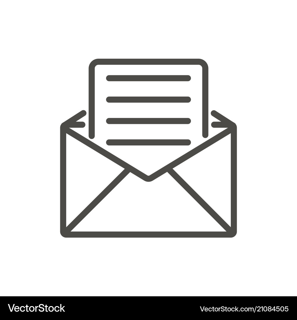 Email message icon line open mail symbol Email message icon line open mail symbol vector image