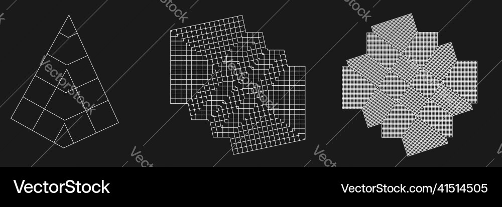 Geometric grid mesh in abstract mirrored form Geometric grid mesh in abstract mirrored form Vector Image