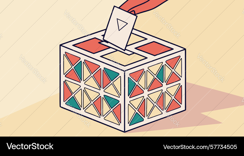 Geometric patterned ballot box design generative Vector Image