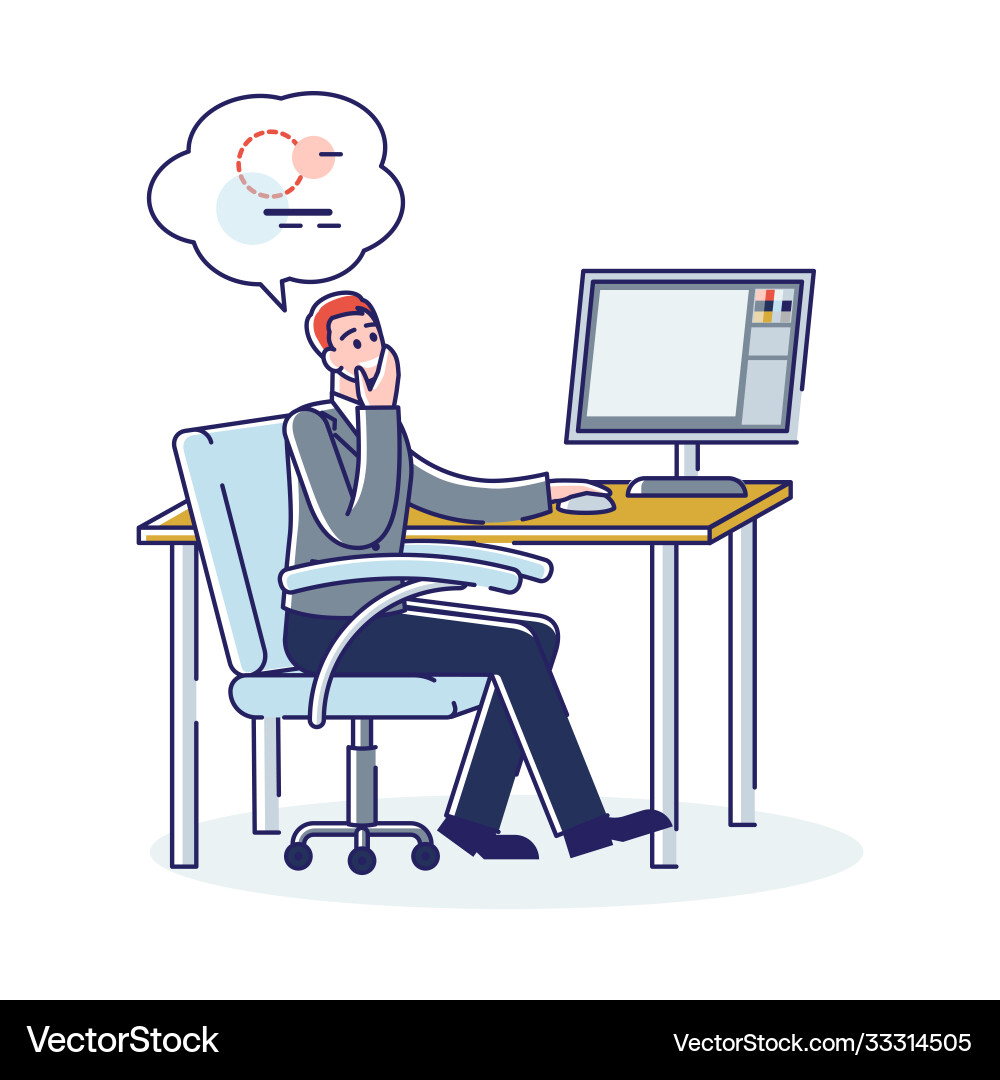 Man Analyzing Website Layout vector image
