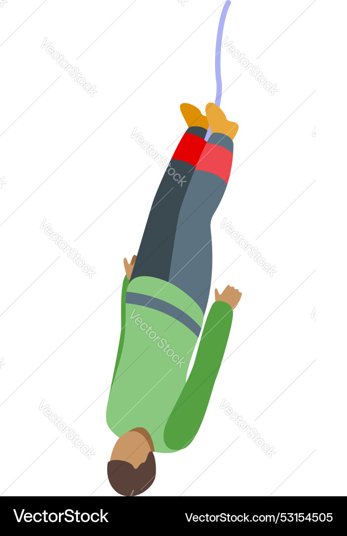 Man jumping from bridge with bungee rope Man jumping from bridge with bungee rope Vector Image