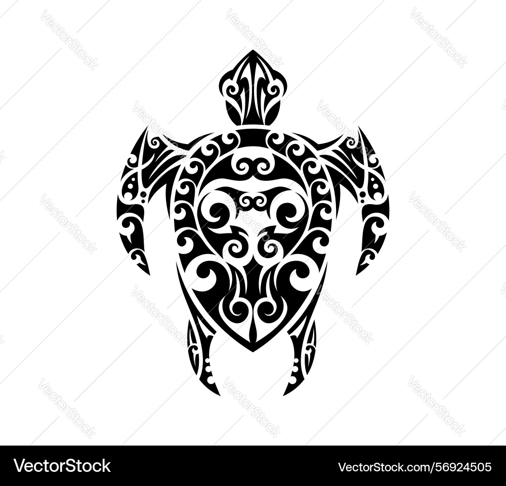 Maori tribal turtle reptile animal tattoo Vector Image