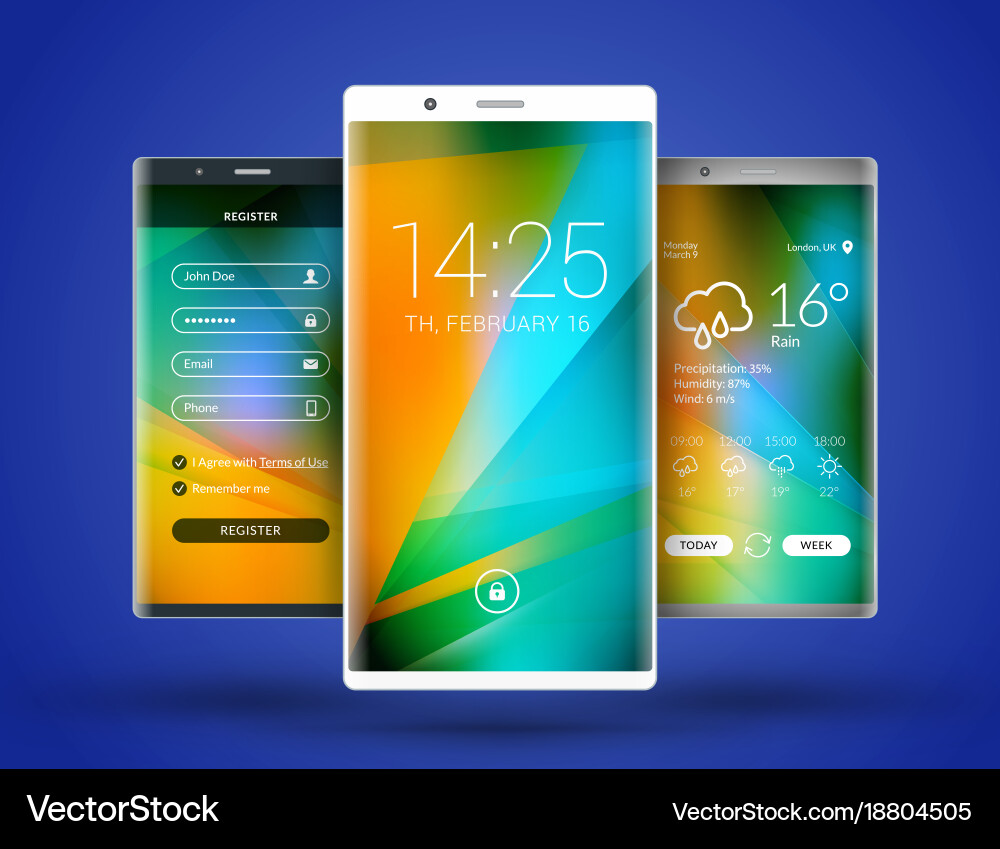 Mobile interface wallpaper design abstract Vector Image