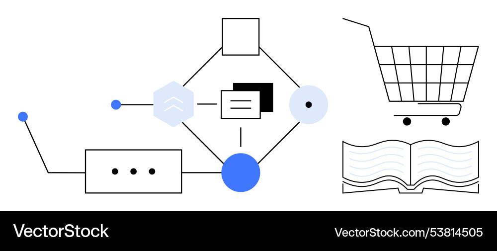 Modern digital shopping and workflow automation Modern digital shopping and workflow automation vector image