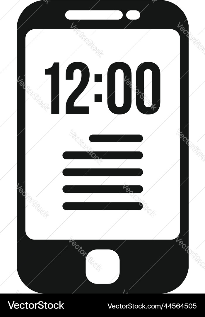Phone time icon simple work control Phone time icon simple work control Vector Image