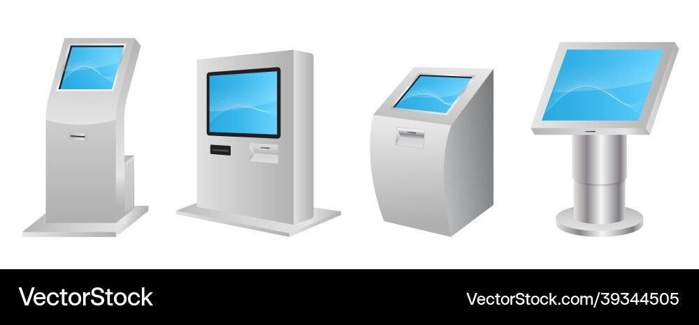 Realistic digital informational kiosk interactive Realistic digital informational kiosk interactive vector image
